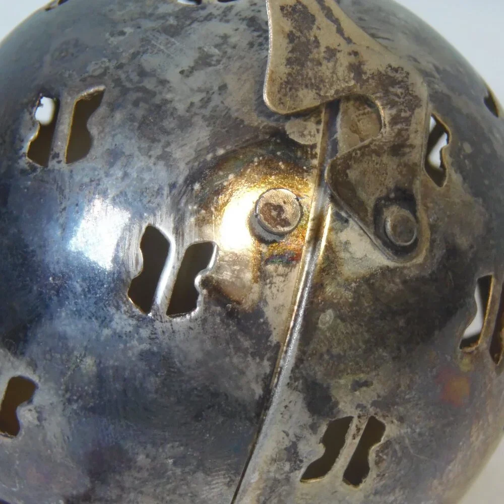 VTG Pomander Hinged Potpourri Silver Plated Ornament Old World Vibe  Boho Hippie